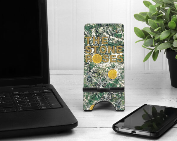 Stone Roses Artwork Wooden Phone Stand - Pattern 1