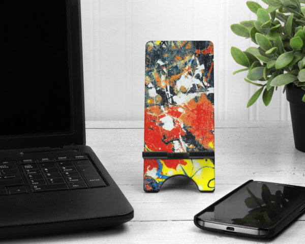 Stone Roses Artwork Wooden Phone Stand - Pattern 5