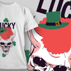 Lucky Irish Skull T Shirt